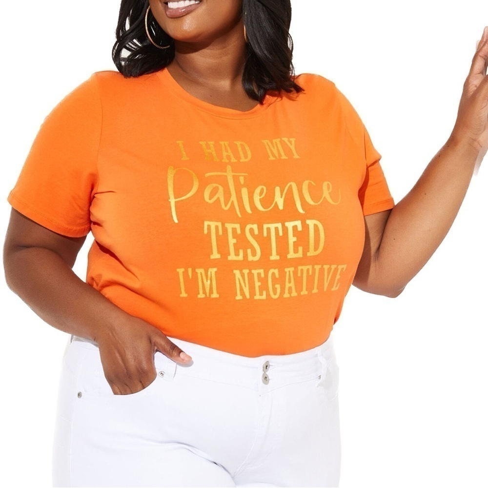 Ashley Stewart 18W-24W Patience Tested Graphic Tee (R30.12)